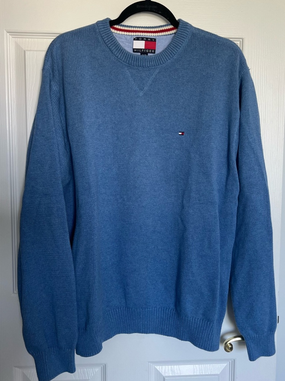 Men’s Vintage Y2K 100% Cotton Blue Tommy Hilfiger Sweater